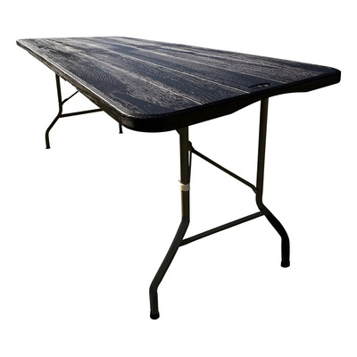 Mesa Plegable Tipo Madera 1.80m Plastico Resistente Exterior Color Negro | Meses sin interés
