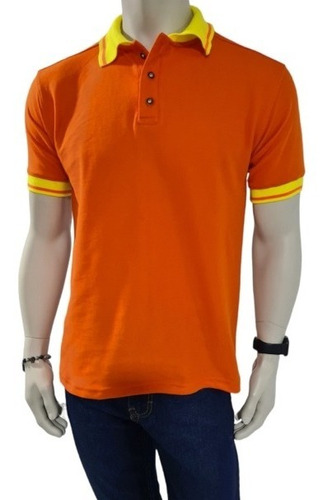 Playera Polo Hombre Raseri-calidad Premium Moda Naranja