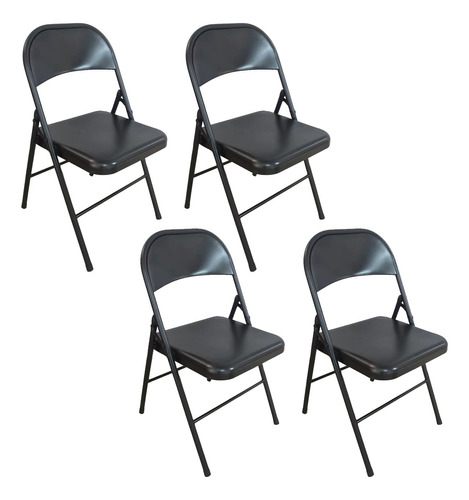 Set X4 Silla Plegable De Metal Reforzada Liviana Y Cómoda