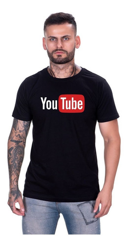 Camiseta Youtube Logo Canal Play - Lançamento Unissex Videos