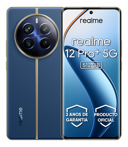 Realme 12 Pro Plus 12gb Ram 512gb Rom 50mp Ois 8mp Gran Angular 64mp 3x Teleobjetivo 5000mah 67w Pantalla Curva 120hz Fhd+ Azul