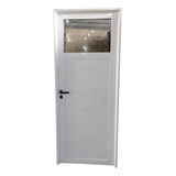 Puerta Aluminio Blanco 70 X 200 1/4 Vidrio C/ Cerradura