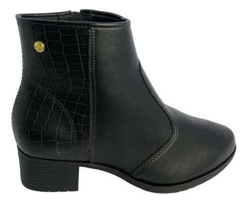 Bota Casual Zíper Cano Curto Salto Grosso Moleca 24-5346100