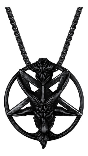 Collar Dije Satán Satánico Baphomet Satanista Carnero Cabra