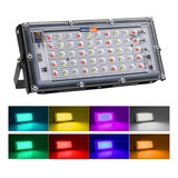 Reflector Led Rgb 50w Control Remoto Colores Ip66 220v