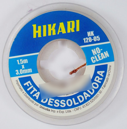 Fita Dessoldadora - Malha Dessoldadora Hikari - 1,5m 3mm -