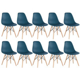 10 Cadeiras Charles Eames Wood Cozinha Eiffel Dsw Cores Cor Da Estrutura Da Cadeira Azul-petróleo