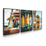 Quadro Decorativo Kombi Surf Praia Moderna Sala Quarto Hall