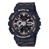 Reloj Casio Baby-g Ba-110ch-1adr Deportivo Mujer Color De La Correa Negro Con Morado Color Del Fondo Negro