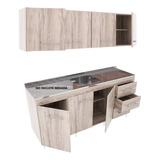 Combo Cocina Bajo Mesada + Alacena 4 Puertas 1.60m Orlandi