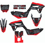 Kit Gráfico Para Biker R1de Xr250 Tornado Ades1vo Fino Kr-13 Cor Vermelho