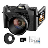 Vjianger Cámara Digital 4k De 48 megapíxeles Con Enfoqu. Color Black