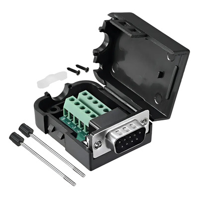 Adaptador Macho Db9 Rs232 Serial Terminal C\u002F Clemas Conector Negro | MercadoLibre