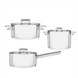 Bateria Tramontina Brava Triple Fondo Acero Inox 3 Pzas