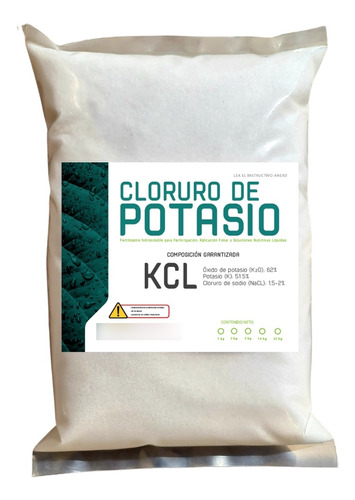 Cloruro Potasio 3 Kg Soluble Hidroponia