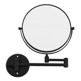 Espejo Retráctil Circular Negro Con Aumento