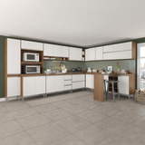 Cozinha De Canto Branco Modulado C/ Bancada 13 Pçs 372/254cm
