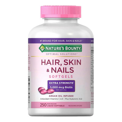 Hair Skin And Nails 5000mcg Vitaminas Para Pelo Piel Y Uñas 250 Softgels Sin sabor | Envío gratis