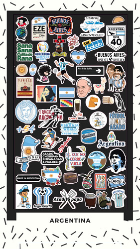 Stickers Argentina Vinilos Calcos A Prueba De Agua Termos