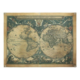 Tapiz De Pared De Mapa Del Mundo Antiguo Vintage 6 Ganc...