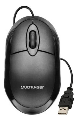 Mouse Óptico Box Com Fio 1200 Dpi 3 Botões Usb Preto Mo300