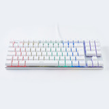 Teclado Mecanico A+ Plus Tech Barak White Led Rainbow Red Ab