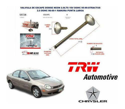 Valvula Motor Escape Dodge Neon 2.0lts 16v Dohc 95-99- F1w Foto 7