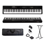 Combo Piano 88 Teclas Sensitivo Artesia Pedal Funda Soporte