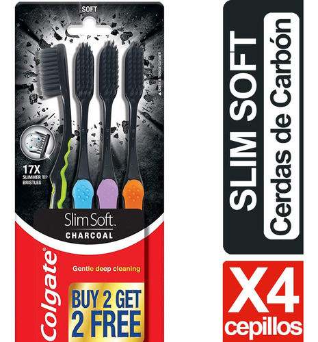 Colgate Slim Soft Black Para Limpieza Profunda Y Delicada