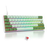 Fogruaden 60% Teclado Mecánico, Teclado Matcha, Teclado 60%