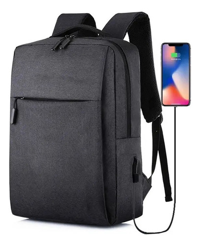 Mochila Porta Notebook Impermeable Acolchada Usb Urbana