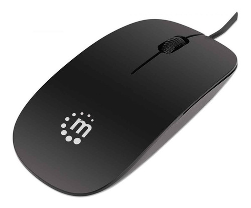 Mouse Alámbrico Manhattan Silhouette Usb Óptico 3 Botones Negro