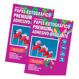 X2 Papel Glossy Adhesivo 100 Hjs 120gr A4 Env. Gratis Malik