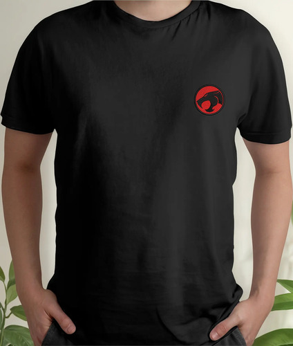 Playera Algodón Bordado Thundercats Logo Rojo Felinos Gatos