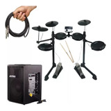 Bateria Eletrônica Mesh Head 7pads Mxt Md200c Com Caixa 200w