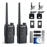 Baofeng 2 Radios Pofung Mp31 Uhf Con Manos Libres Set-2