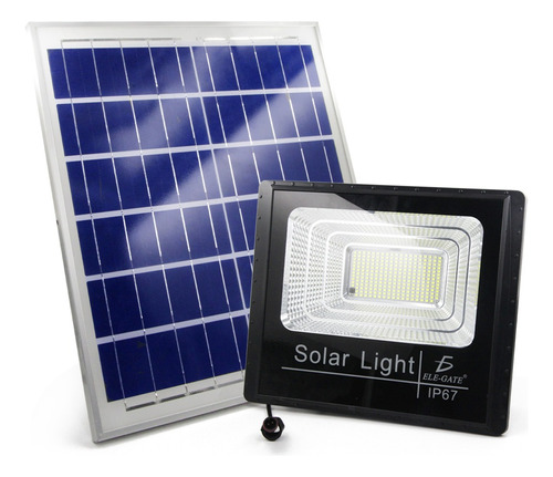 Reflector Solar Led Con Panel Solar 200w Para Exteriores