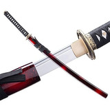 Qinxijianzhuang Espada Katana Japonesa Negra Real Afilada De