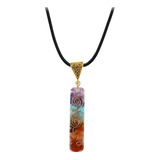 Collar Chakras Dije Piedra Naturales Resina Hombre Y Mujer