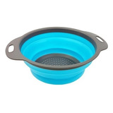 Escorredor Silicone Retrátil Macarrão Saladas Frutas 25cm Cor Azul