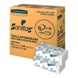 Toalla Interdoblada Sanitas, 20 Fajillas De 100 Pzas