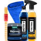 Kit Limpeza Detalhamento Motos Cera Shampoo Rejuvex Vonixx