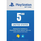 Tarjeta Psn 5 Us$ Usa | Codigos 24hs 