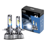 Par Refletor Super Led Farol A2 H4 150w Cor Da Carcaça Preto Cor Da Luz Branco Frio 12v/60v Bivolt