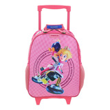 Mochila Chica Chenson Ruedas Niño Escolar Llantas Kinder Mario Princesa Peach Moma Mb66255-f Carro De Fabrica