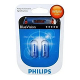 Lampara Philips T10 12v W5w 12961 Bv Blue Vision