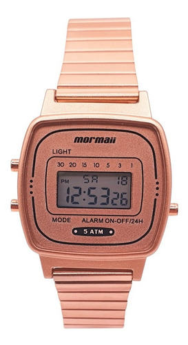 Relógio Digital Mormaii Mo13722b/7j Dourado Rose Mo1372