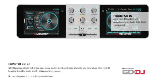 Monster Go Dj Portable Mixer Digital Turntable