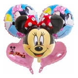 Set De 5 Globos Minnie Mouse Fiesta Infantil Cumplaños