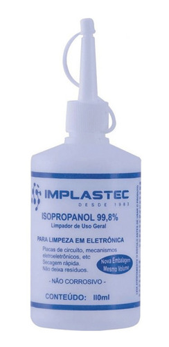 Kit 2 Alcool Isopropílico Isopropanol 110ml 99,8% Limpeza Pc